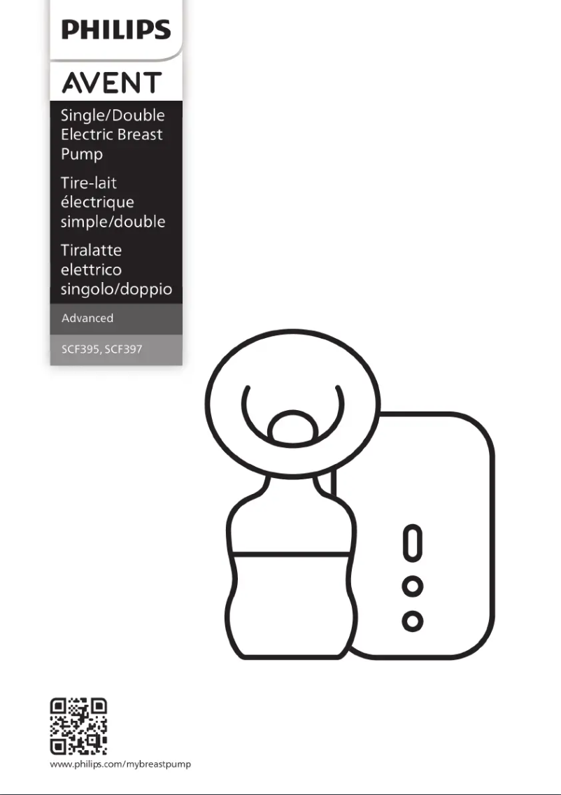Imagen de la primera página del manual del dispositivo Avent SCF395
