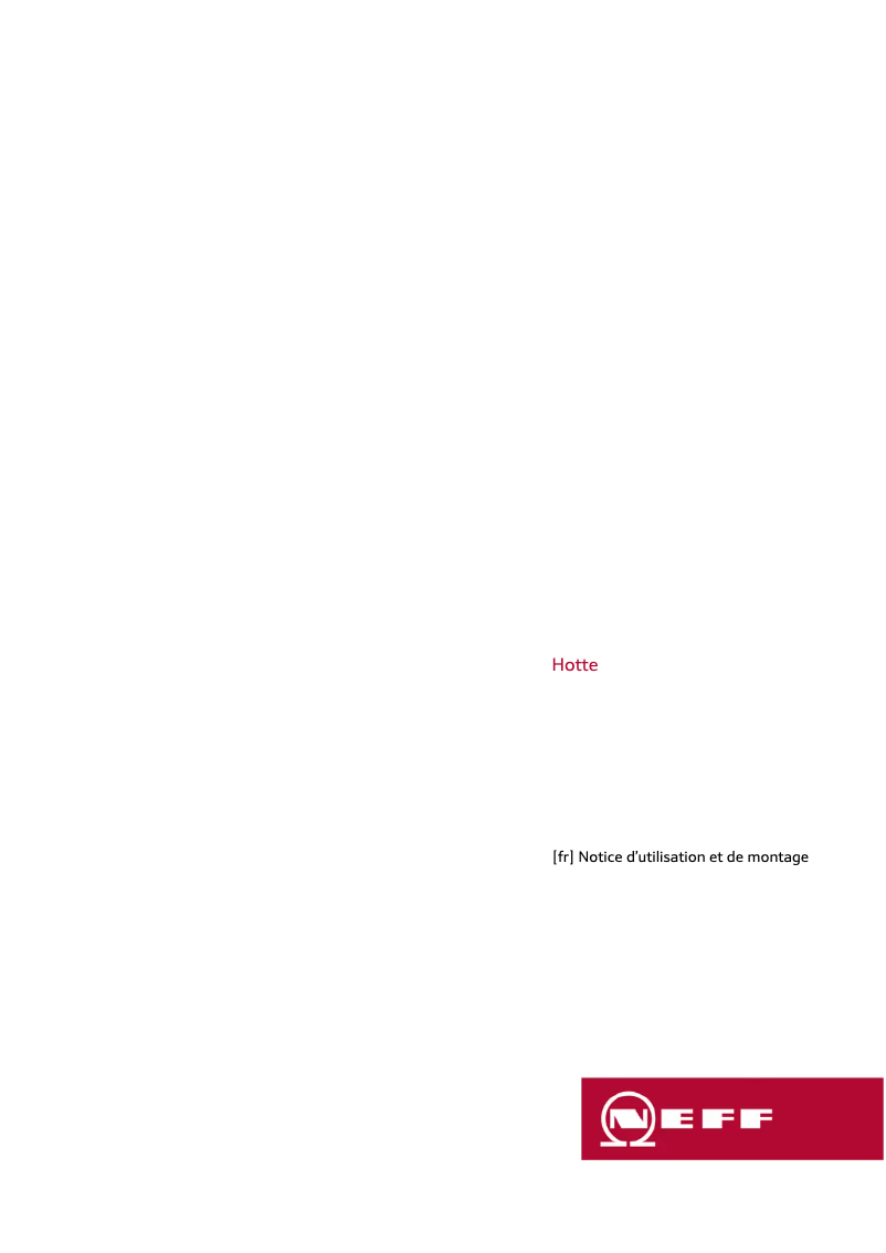 Page 1 de la notice Guide d'installation Neff D62PBC0N0