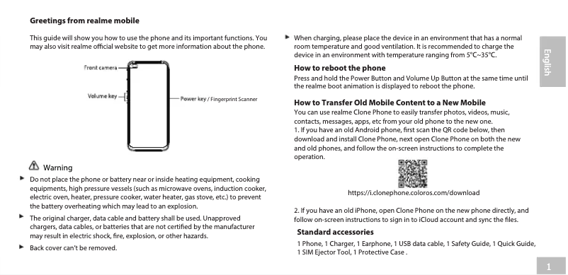 Page 1 de la notice Manuel utilisateur Realme 6 Pro