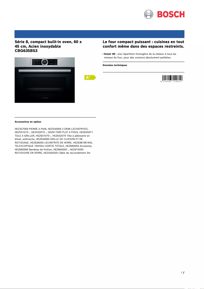 Image de la première page du manuel de l'appareil CBG635BS3