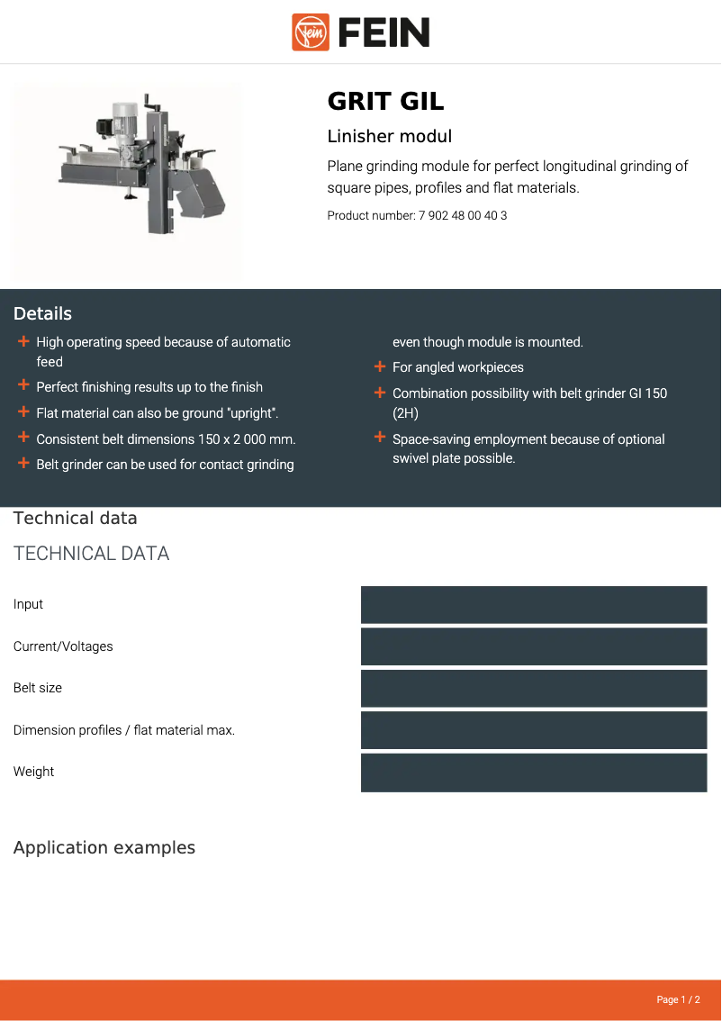 Image de la première page du manuel de l'appareil GRIT GIL