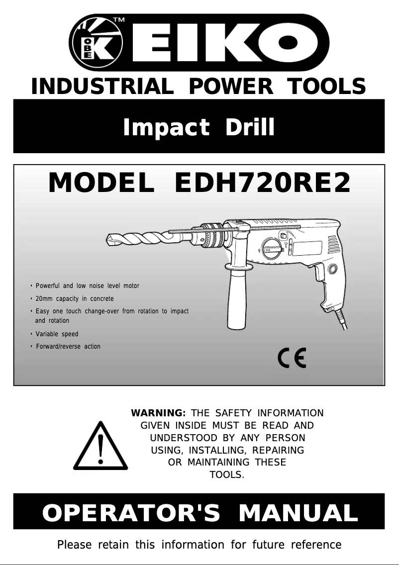 Page 1 de la notice Manuel utilisateur K-Eiko EDH720RE2