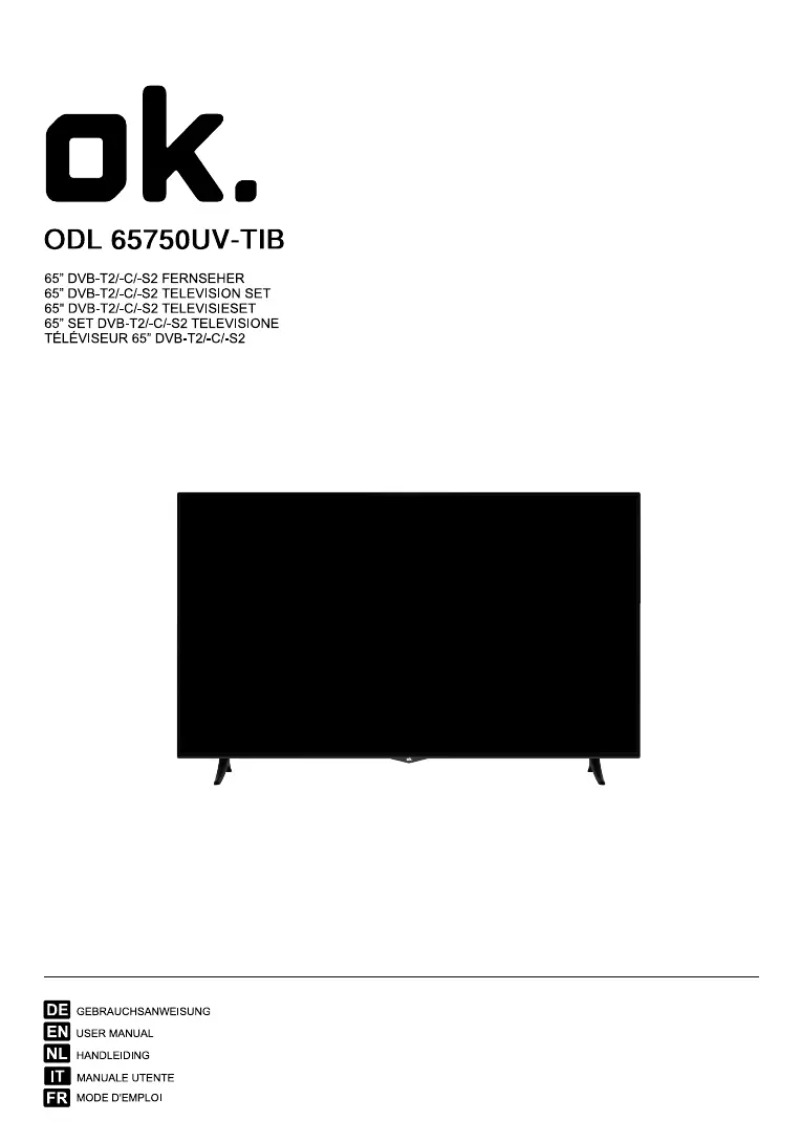 Page n°1 - Manuel utilisateur OK ODL 65750UV-TIB