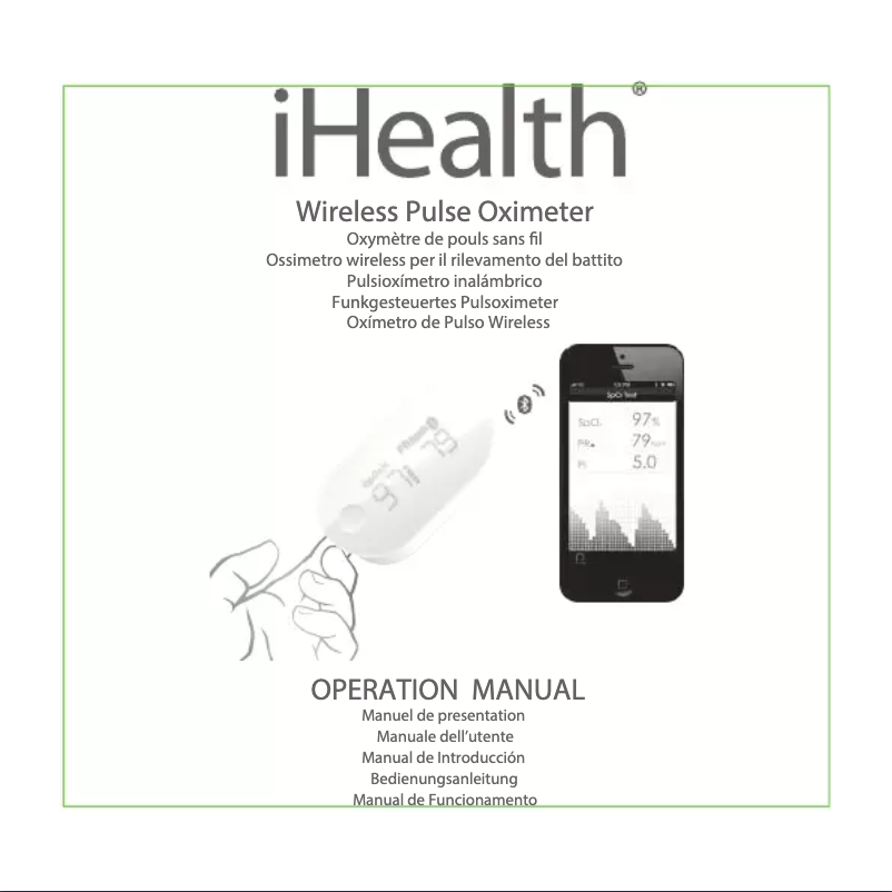 Page 1 de la notice Manuel utilisateur iHealth Wireless Pulse Oximeter - Air