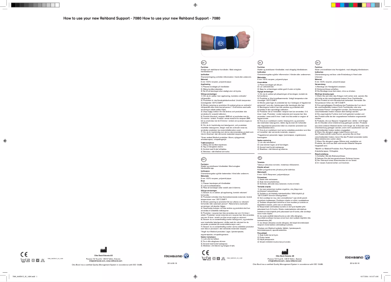 Page 1 of the manual User Manual Rehband 7080