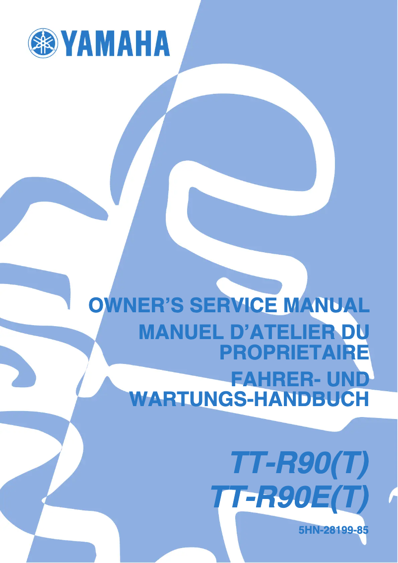 Page 1 de la notice Manuel utilisateur Yamaha TT-R90 (2004)