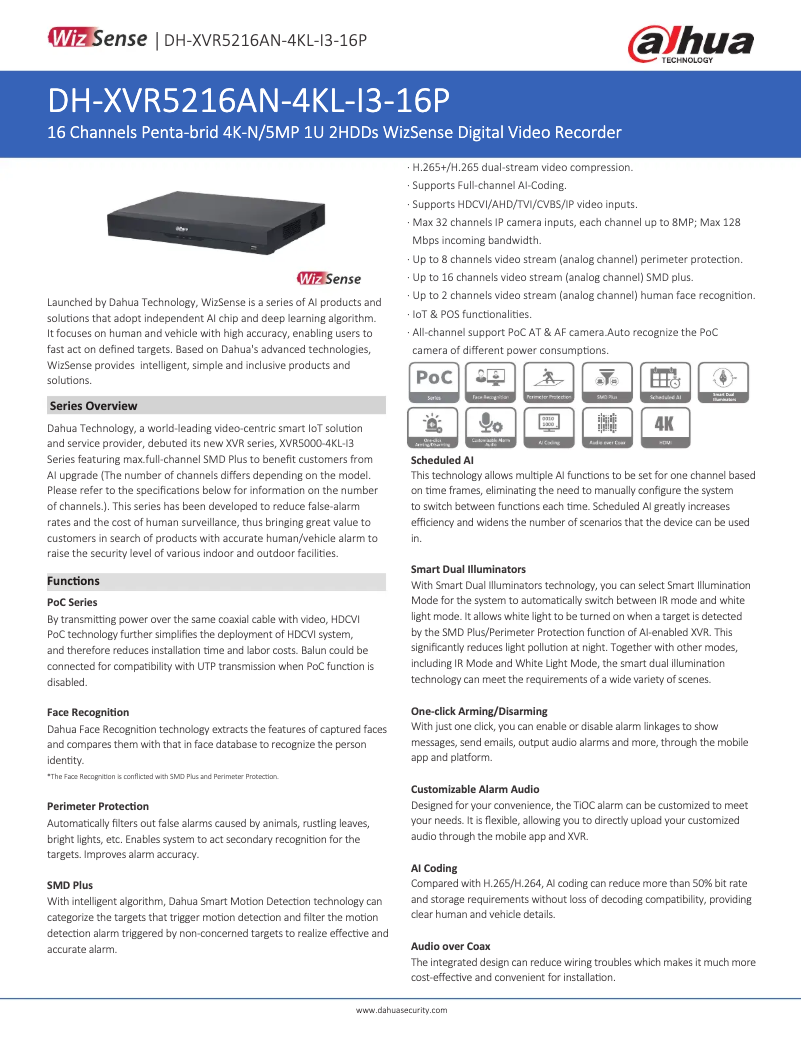 Image de la première page du manuel de l'appareil XVR5216AN-4KL-I3-16P