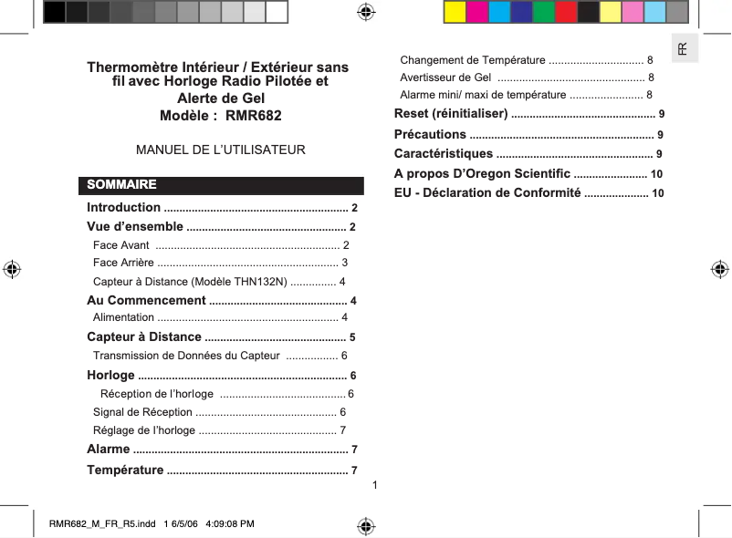 Image de la première page du manuel de l'appareil RMR682