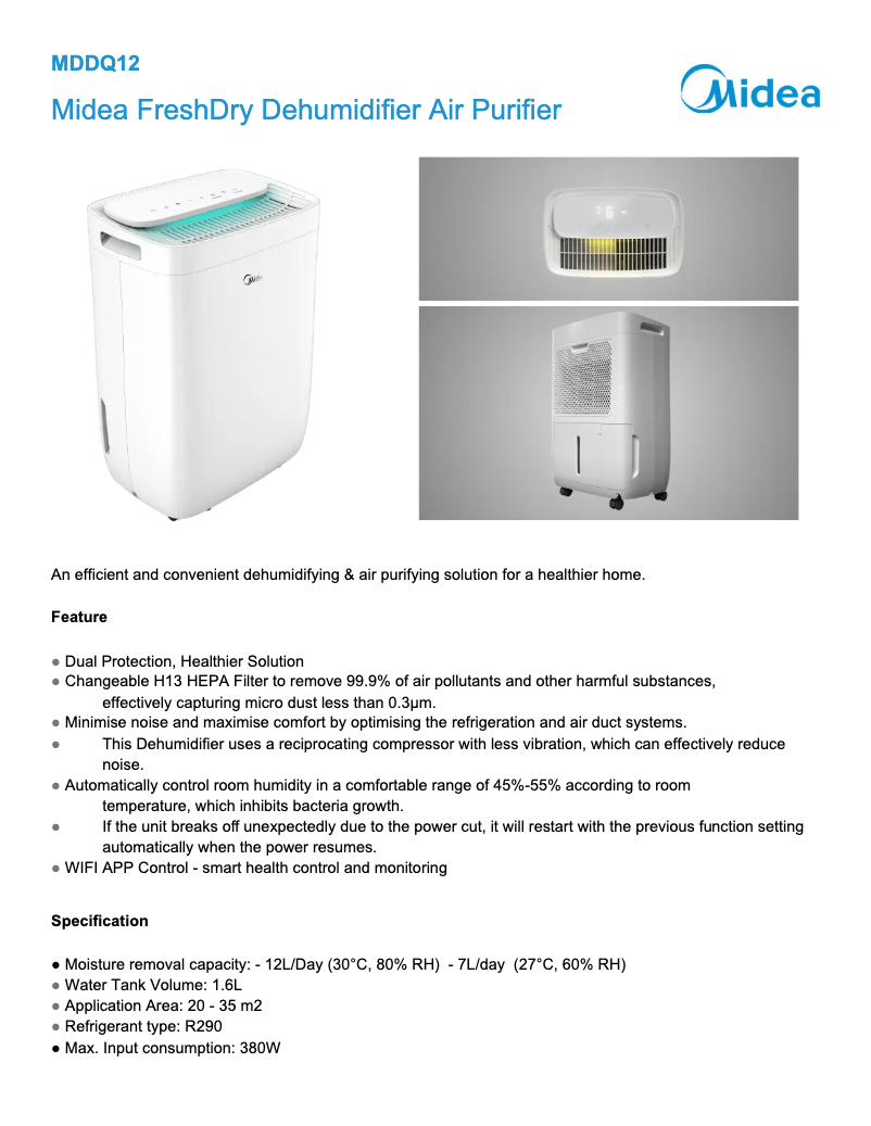 Imagen de la primera página del manual del dispositivo MDDQ12