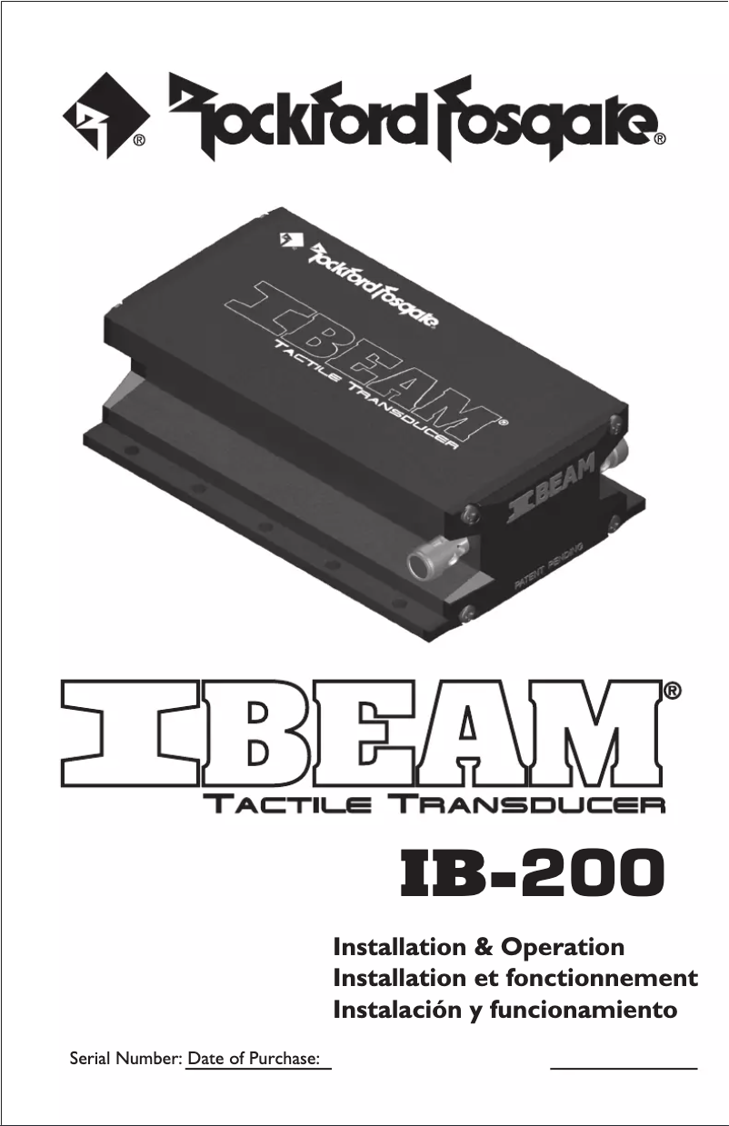 Image de la première page du manuel de l'appareil IBEAM IB-200