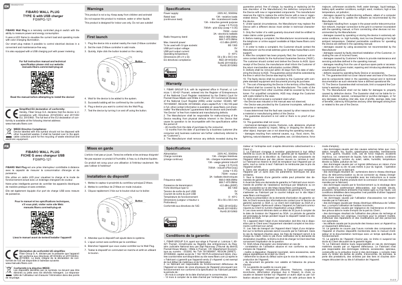 Page 1 de la notice Manuel utilisateur Fibaro FGWPG-111