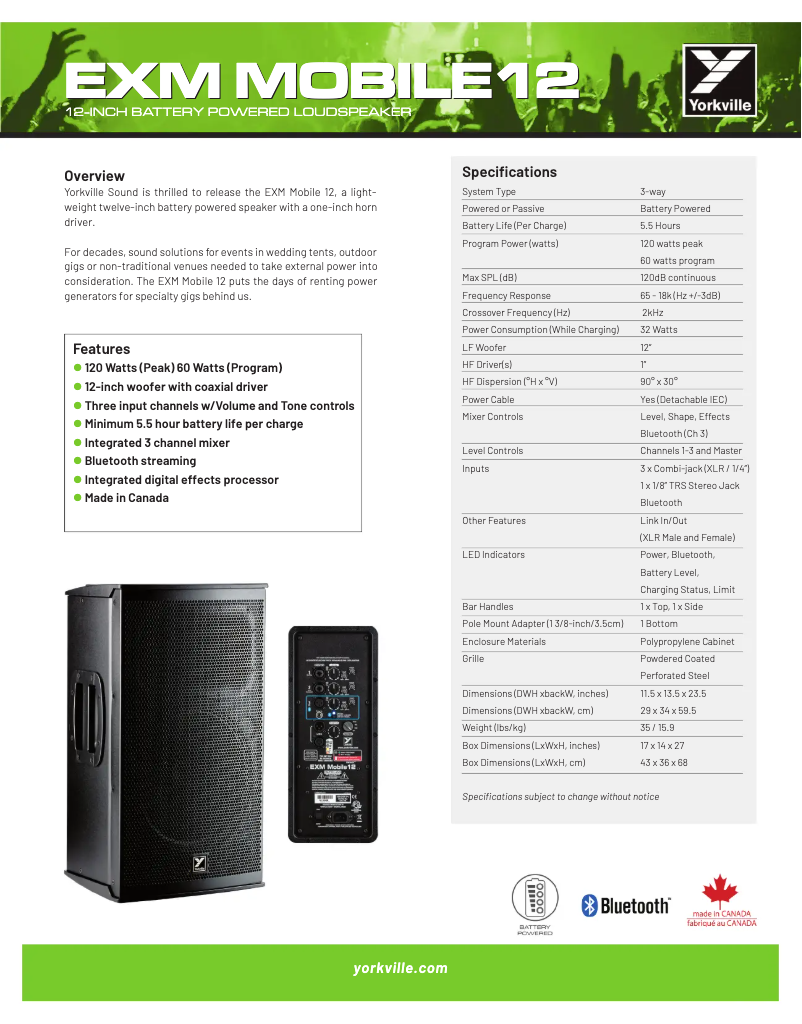 First page image of the manual for EXM Mobile 12