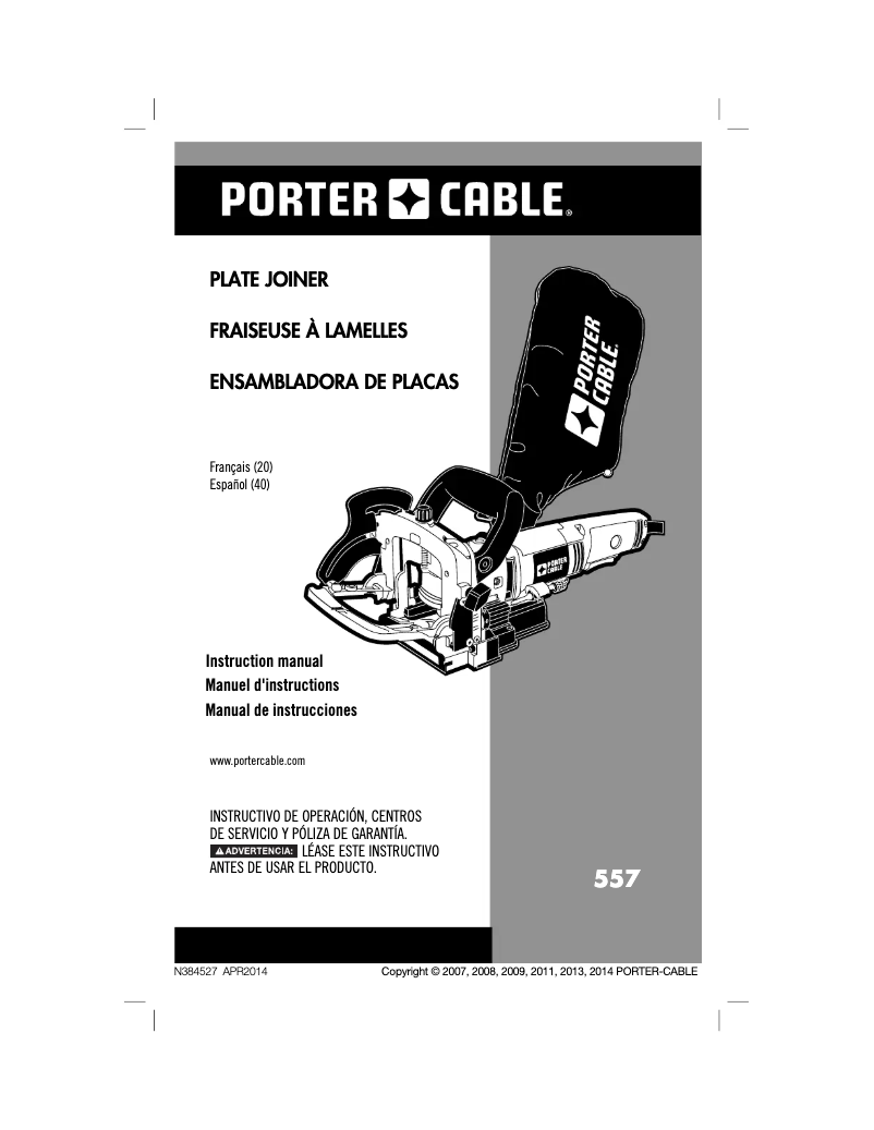 Page 1 de la notice Manuel utilisateur Porter-Cable 557