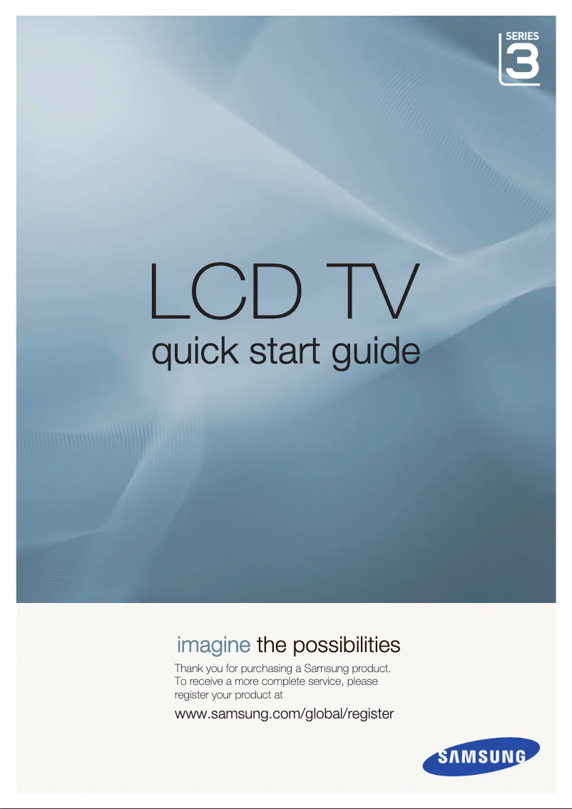 Page n°1 - Guide d'installation Samsung LA40A330J1