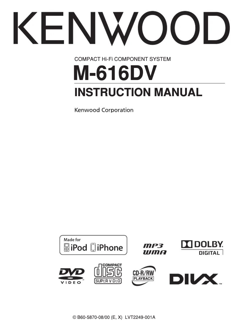 Page n°1 - Manuel utilisateur Kenwood M-616DV
