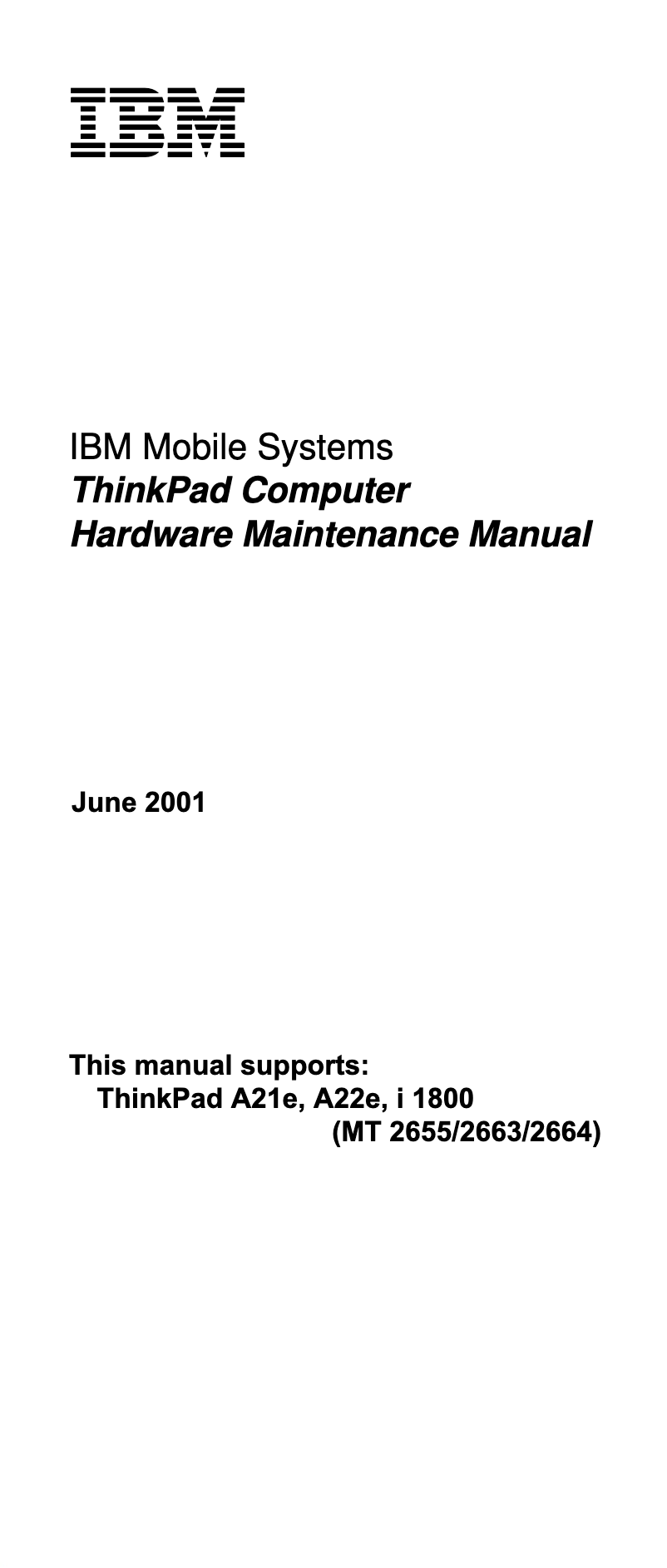 Page n°1 - Manuel utilisateur Lenovo ThinkPad A21e