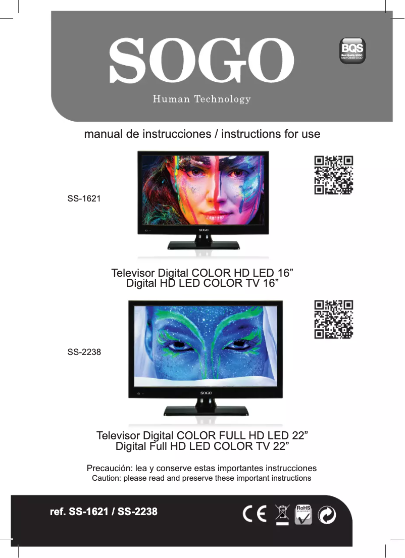 Page 1 de la notice Manuel utilisateur Sogo SS-2238
