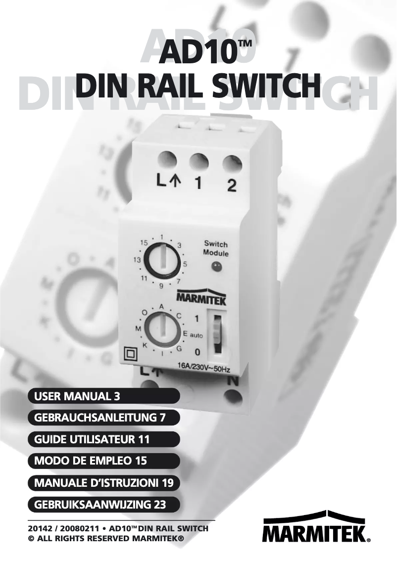 Page 1 de la notice Manuel utilisateur Marmitek AD10