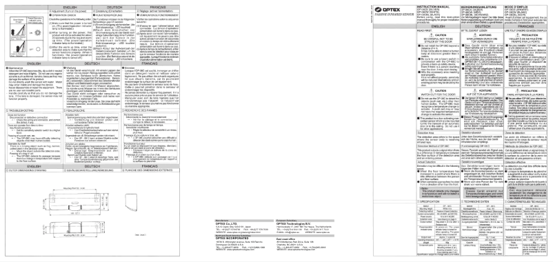Page n°1 - Manuel utilisateur Optex OP-08C