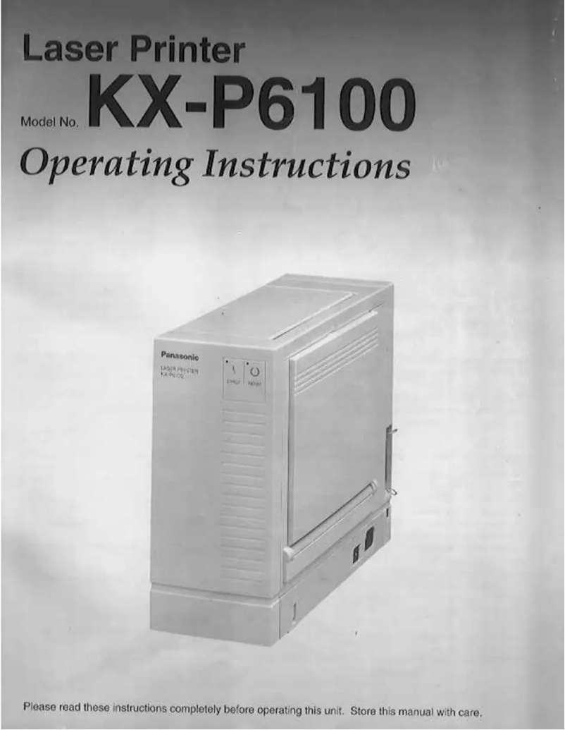 Image de la première page du manuel de l'appareil KX-P6100