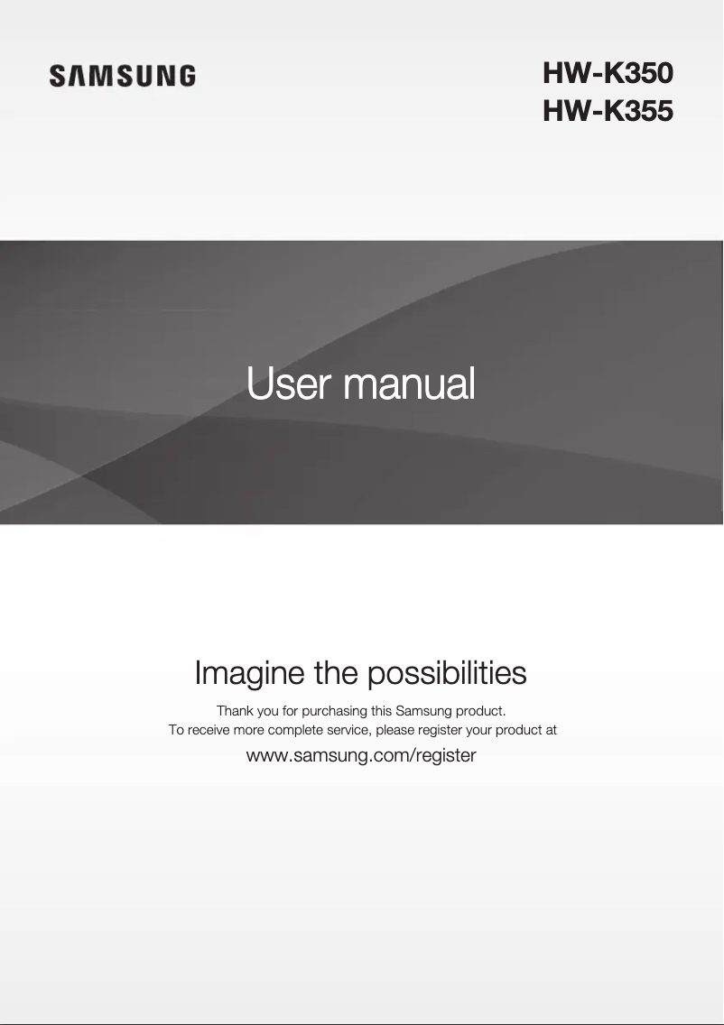 Image de la première page du manuel de l'appareil HW-K350