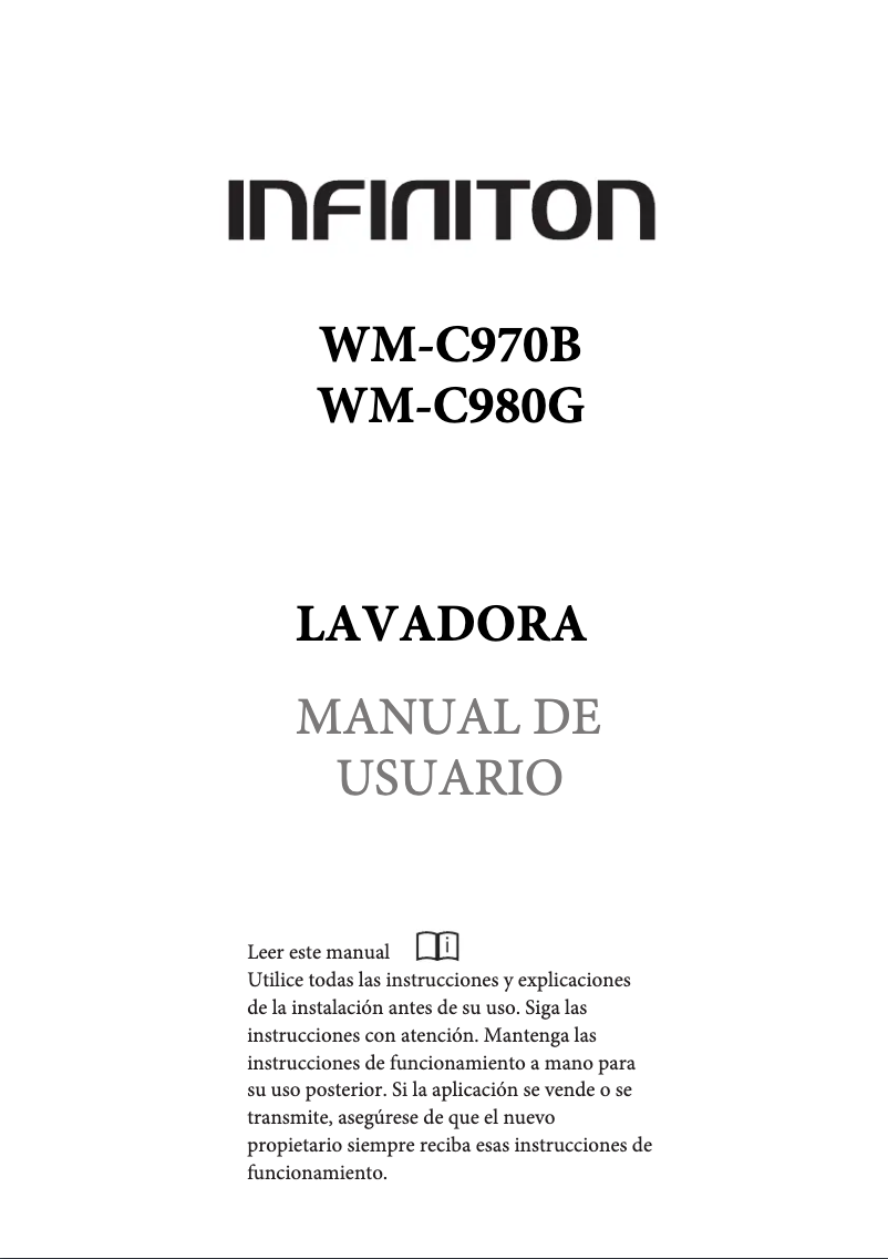 Page 1 de la notice Manuel utilisateur Infiniton WM-C980G