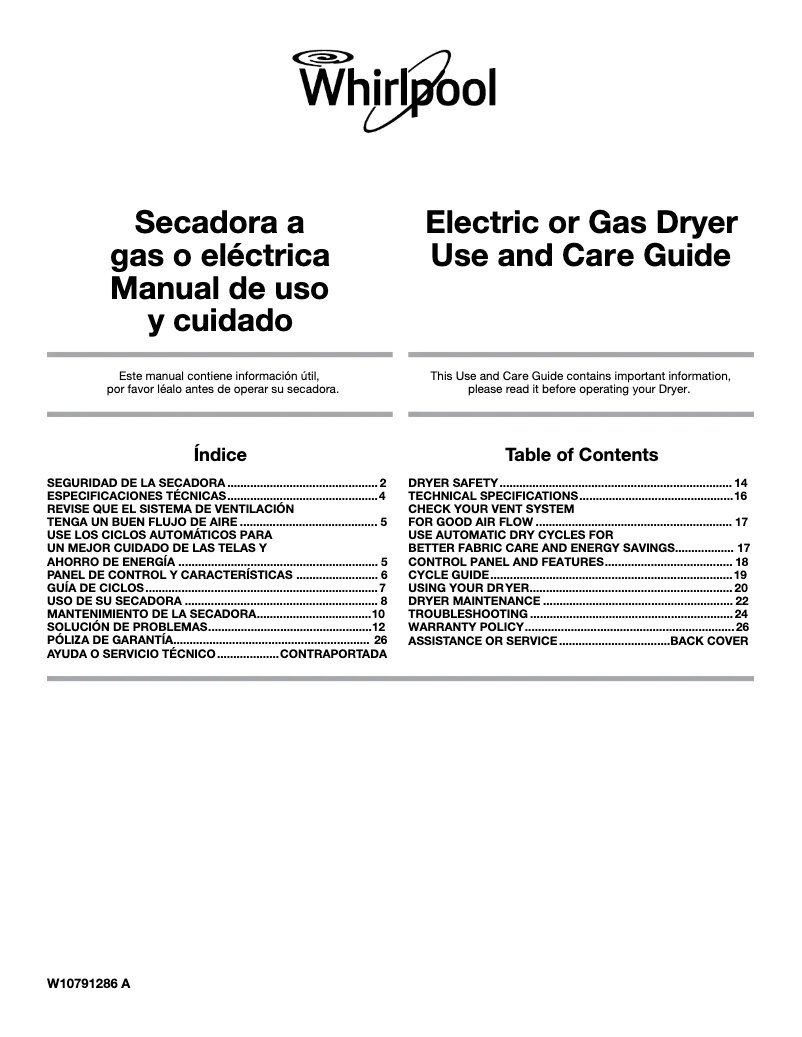 Page n°1 - Manuel utilisateur Whirlpool 7MWGD1850EI