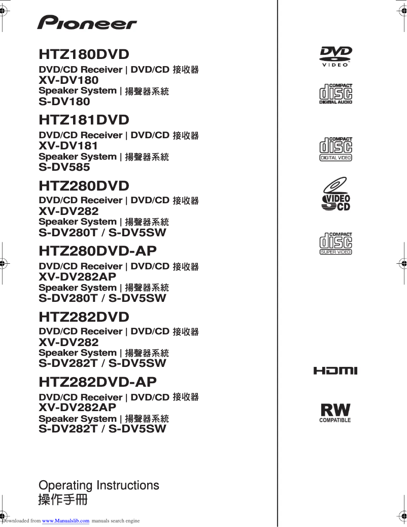 Image de la première page du manuel de l'appareil HTZ181DVD