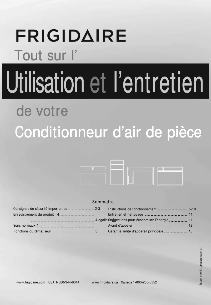 Page 1 de la notice Manuel utilisateur Frigidaire FFRE0633Q1