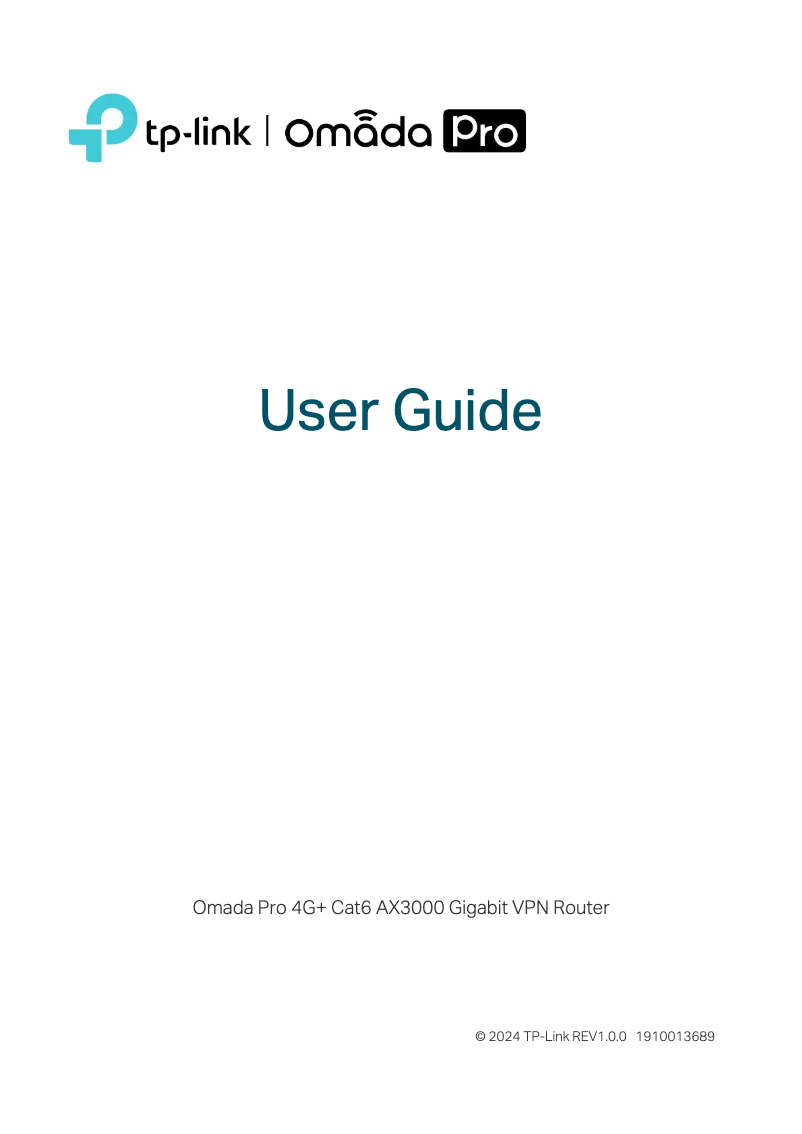 Image de la première page du manuel de l'appareil Omada Pro G36W-4G