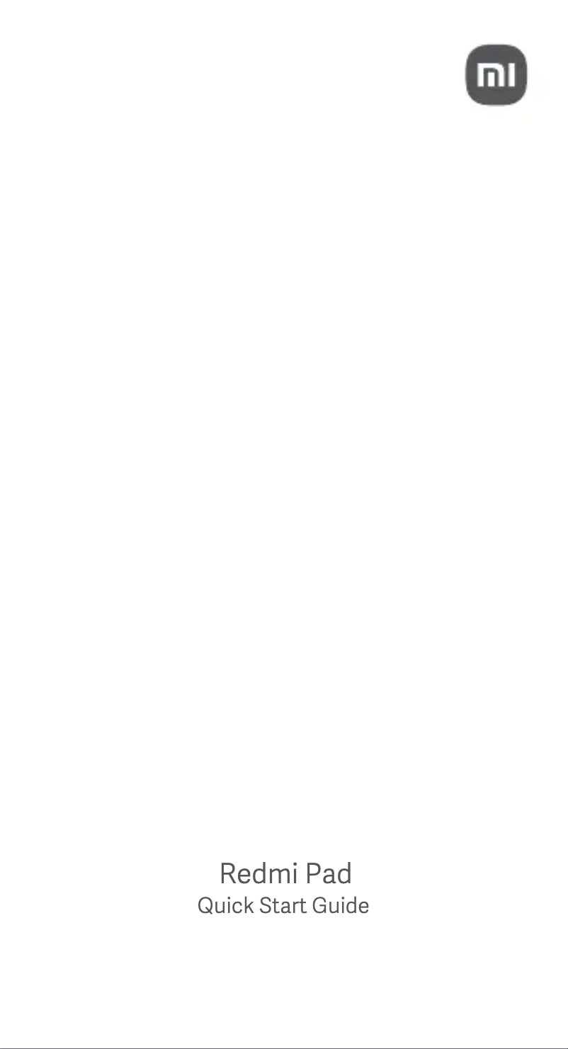 Page 1 de la notice Manuel utilisateur Xiaomi Redmi Pad