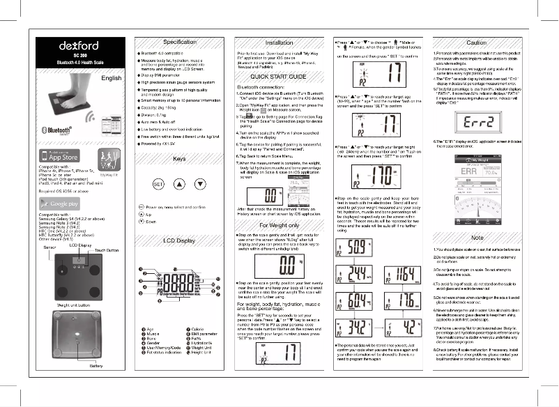 First page image of the manual for SC 200BT