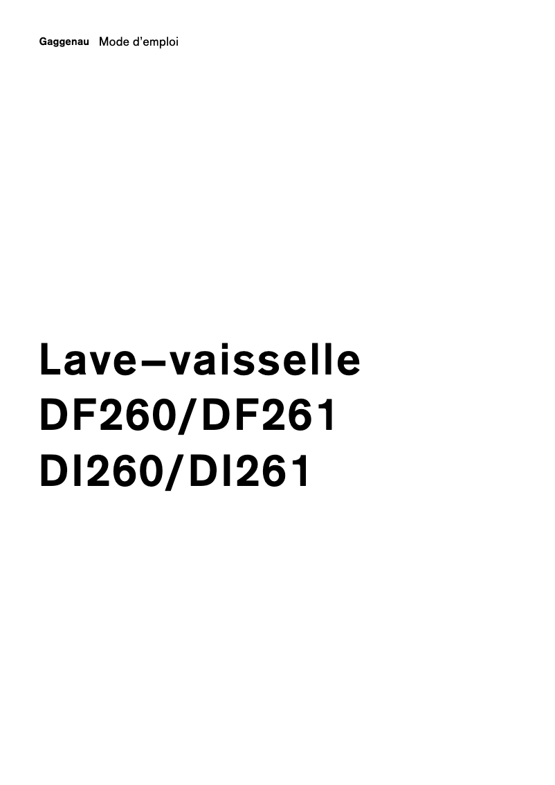Image de la première page du manuel de l'appareil DF260163