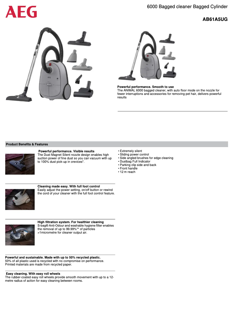 Page 1 de la notice Manuel utilisateur AEG AB61A5UG