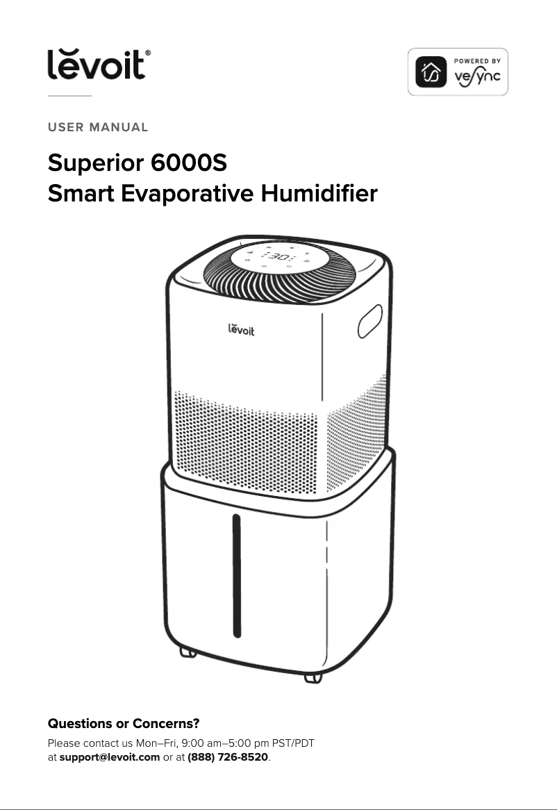 Page n°1 - Manuel utilisateur Levoit Superior 6000S LEH-S601S-WUS
