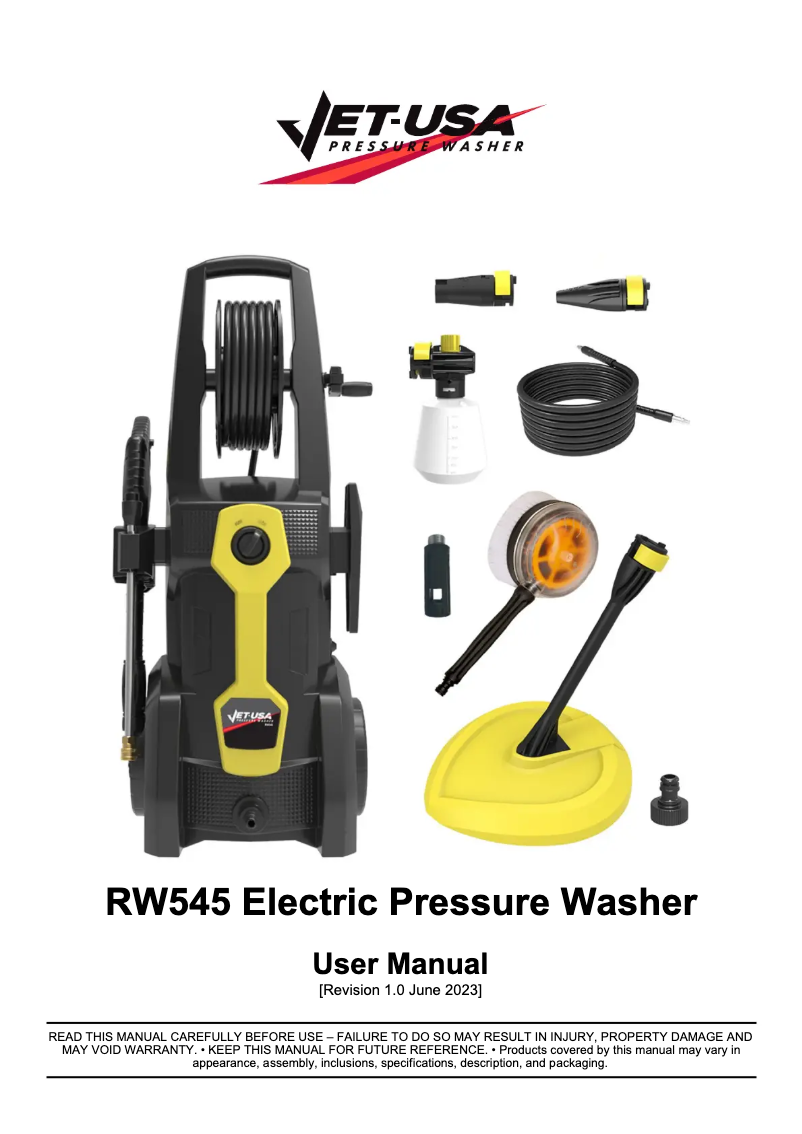 Page n°1 - Manuel utilisateur Jet-USA RW545