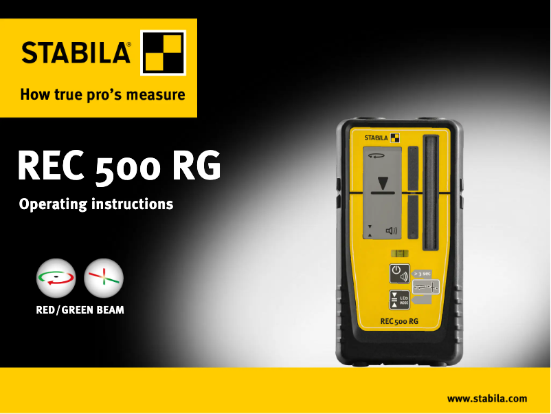 Page 1 de la notice Manuel utilisateur Stabila REC 500 RG