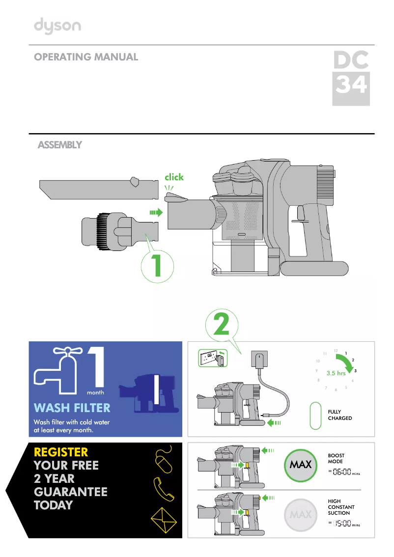 Image de la première page du manuel de l'appareil DC34 Extra