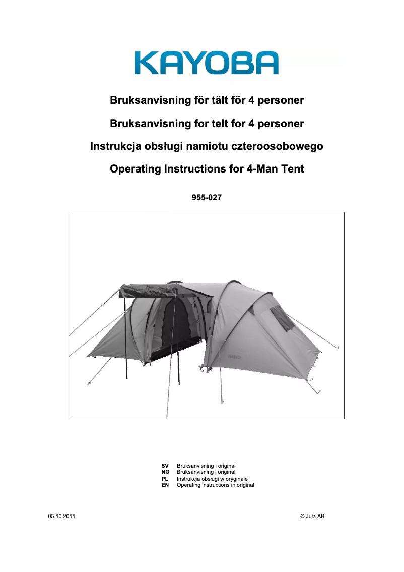 Image de la première page du manuel de l'appareil 955-027