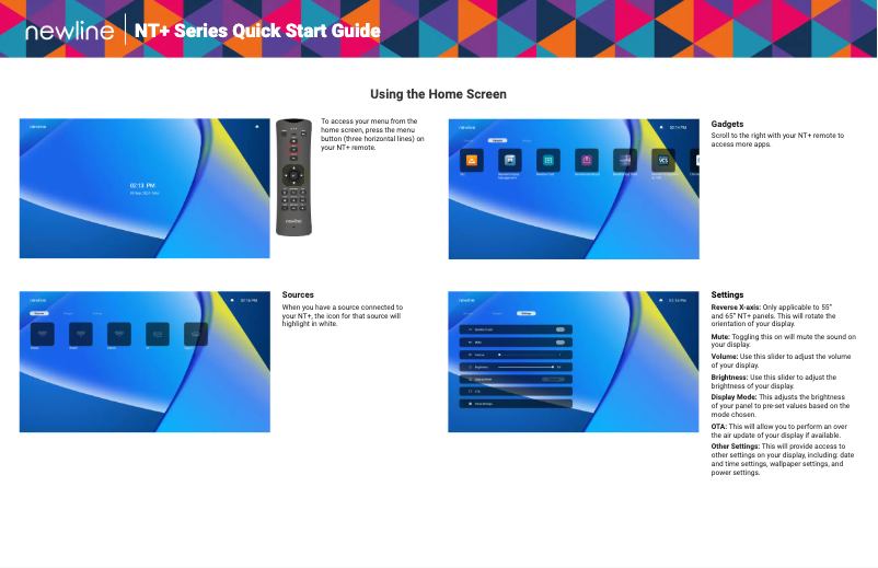 Page n°1 - Guide de démarrage rapide Newline TT-5523NT-PLUS