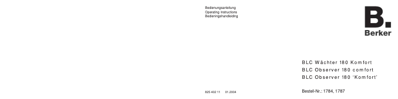 Page n°1 - Manuel utilisateur Berker 17877004