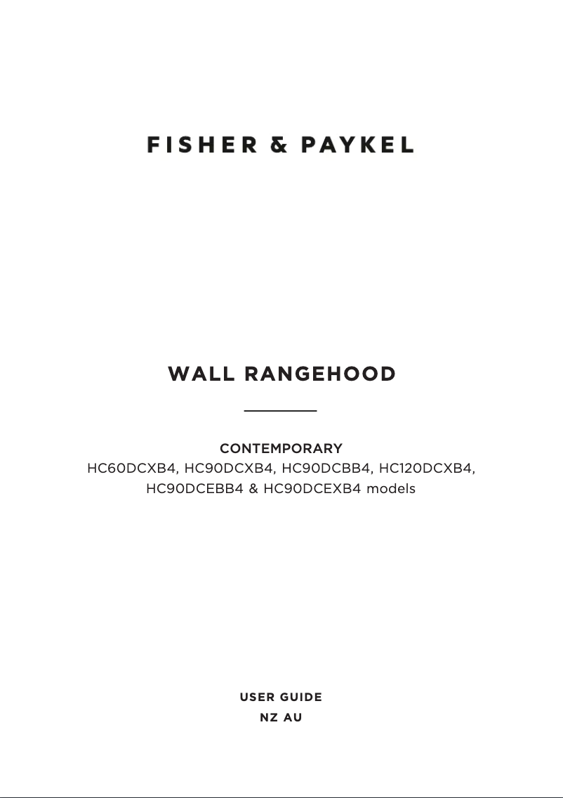 Page n°1 - Manuel utilisateur Fisher & Paykel HC90DCXB4