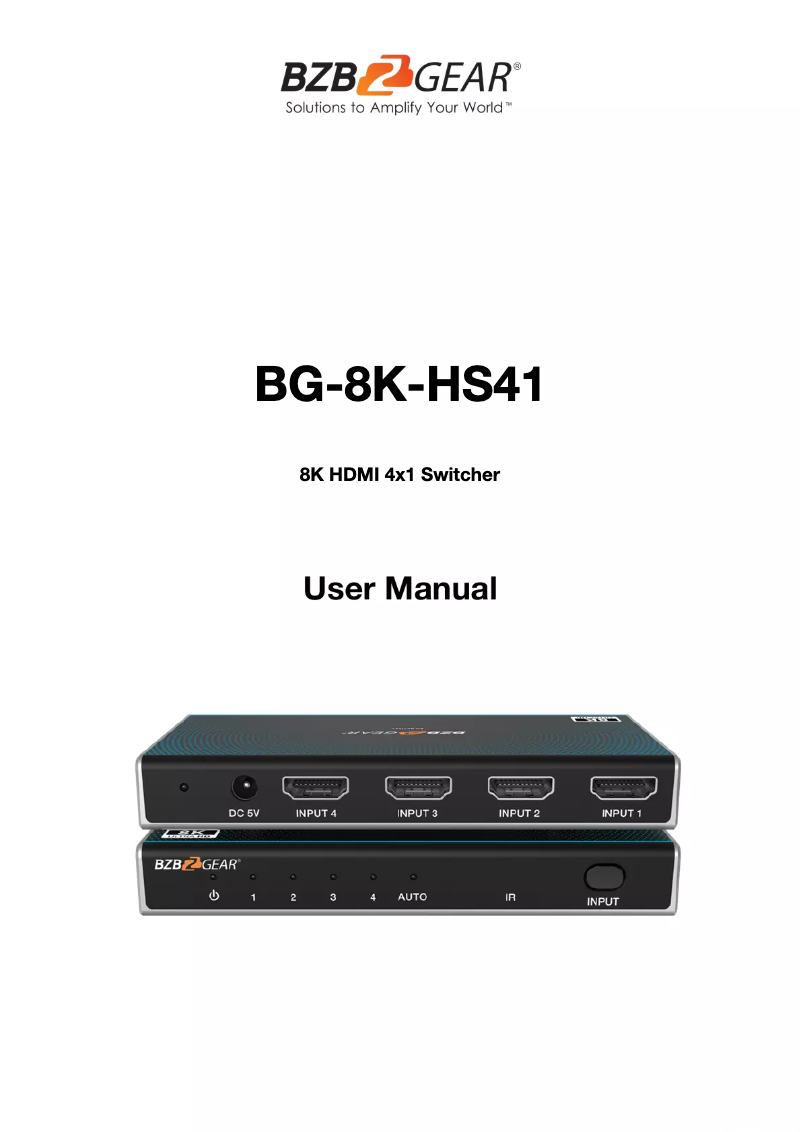 Page n°1 - Manuel utilisateur BZBGear BG-8K-HS41