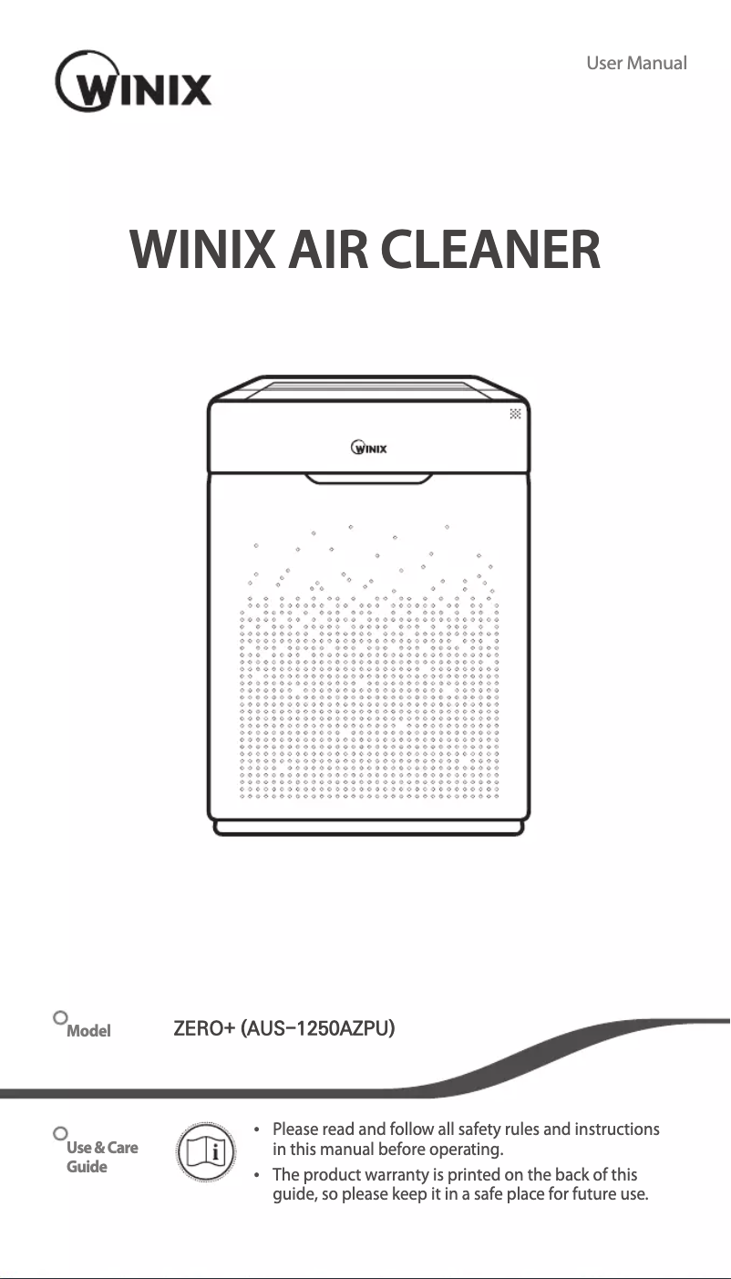 Image de la première page du manuel de l'appareil ZERO+ AUS-1050AZBU