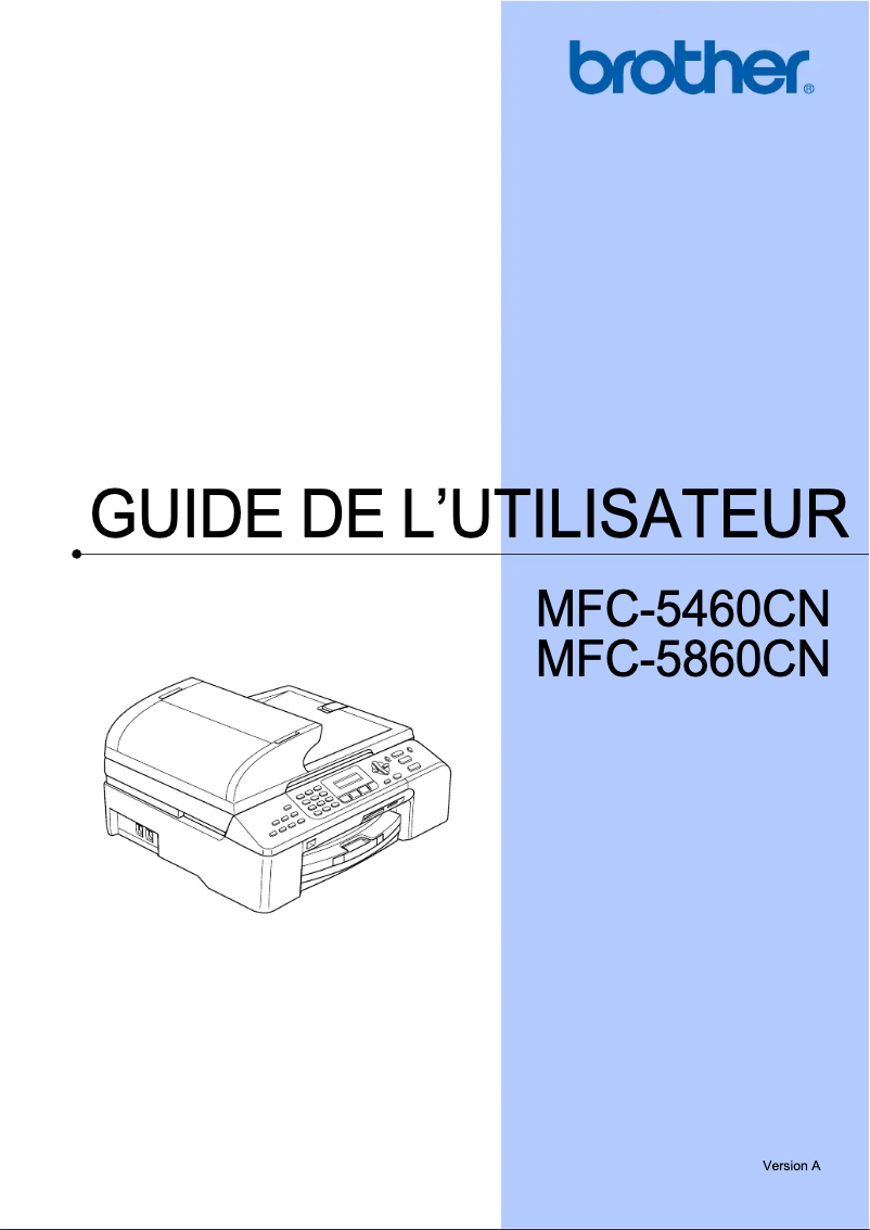 Image de la première page du manuel de l'appareil MFC-5460CN