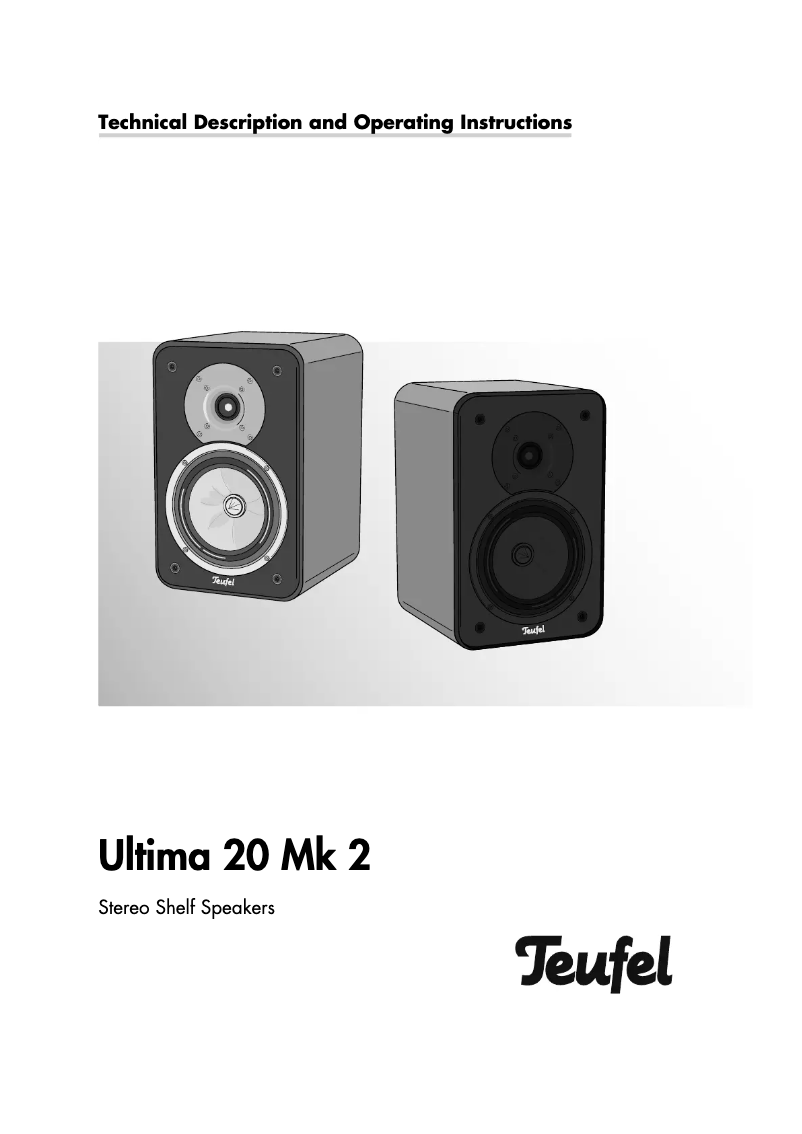 Image de la première page du manuel de l'appareil Ultima 20 Mk2