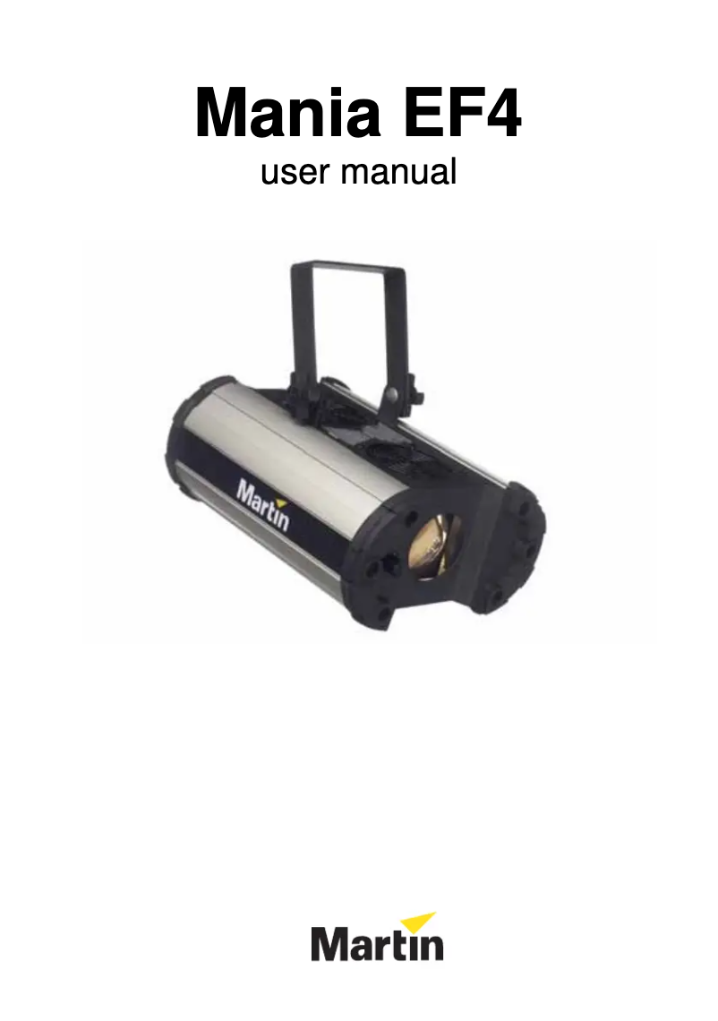 Image de la première page du manuel de l'appareil Mania EF4