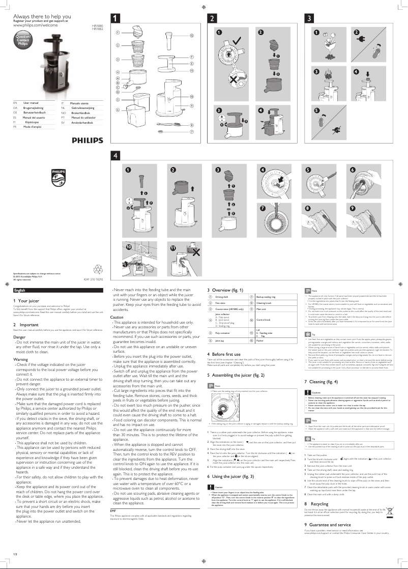 Página 1 del manual Manual de usuario Philips Avance HR1880