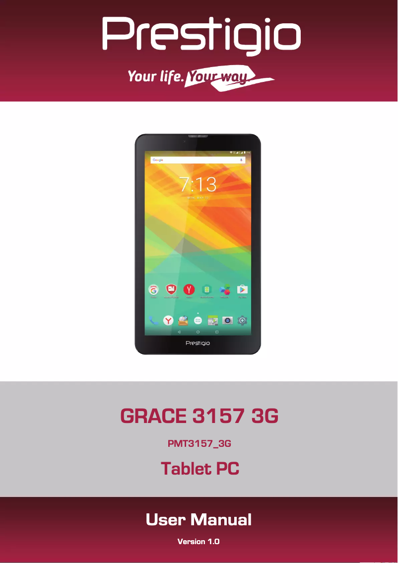 Page n°1 - Manuel utilisateur Prestigio MultiPad Grace 3157