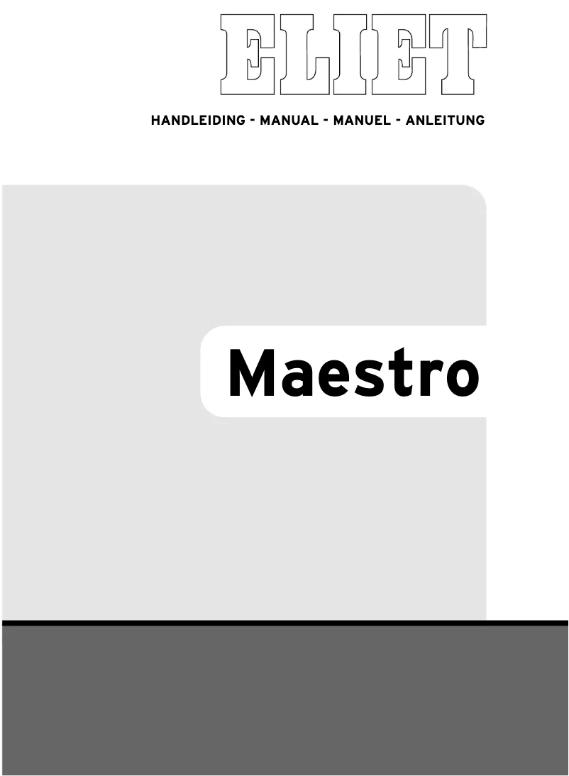 Page 1 de la notice Manuel utilisateur Eliet Maestro
